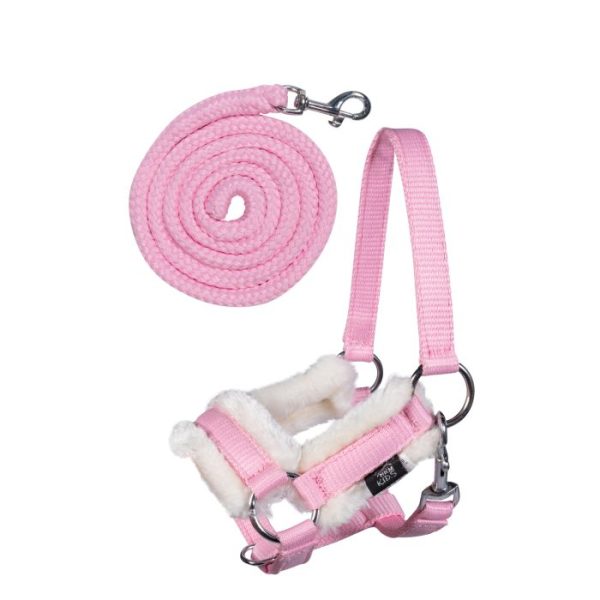 HKM Hobby Horse Collar And Lead Rope Rose