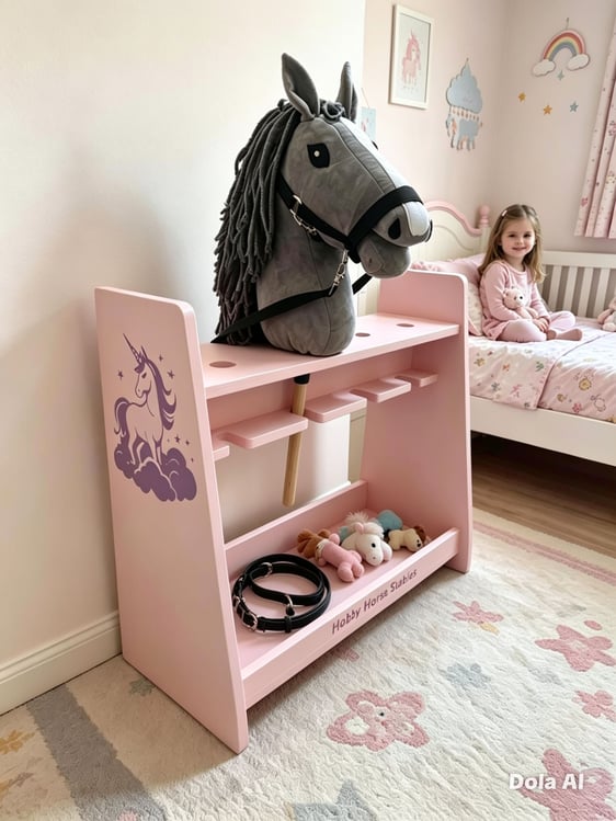 4 stall hobby horse stable with shelf